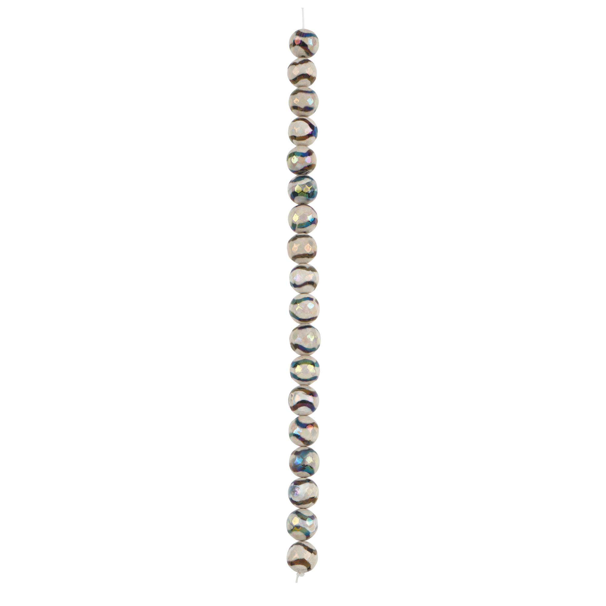 9.8mm Zebra Stripe Round Agate Beads by Bead Landing™